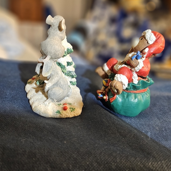 Christmas figurines, Total 2. Mouse figurine and Santa Claus with bag of toys. - Picture 4 of 8